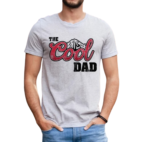 a man wearing a t - shirt that says the cool dad