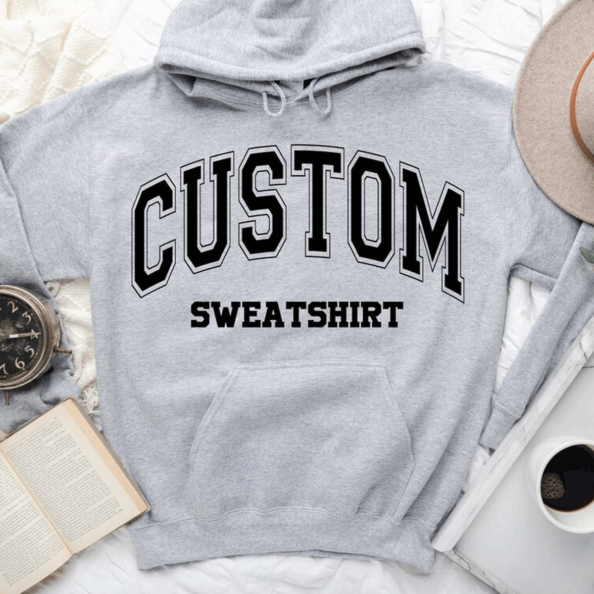 Personalized Hoodie, Custom Quote University College Sweatshirt, Custom Text On Sweater, Retro Sweatshirt, Custom College Letters Hoodie