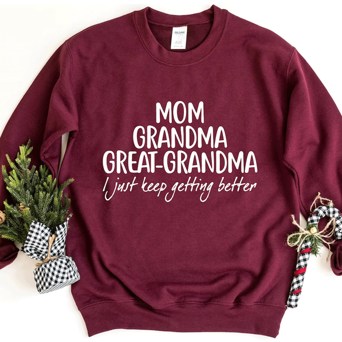Mom Grandma Great-Grandma Sweatshirt, Mom Shirt, Floral Grandma Crewneck, Mother's Day Gift for Great-Grandma, Pregnancy Announcement Shirt